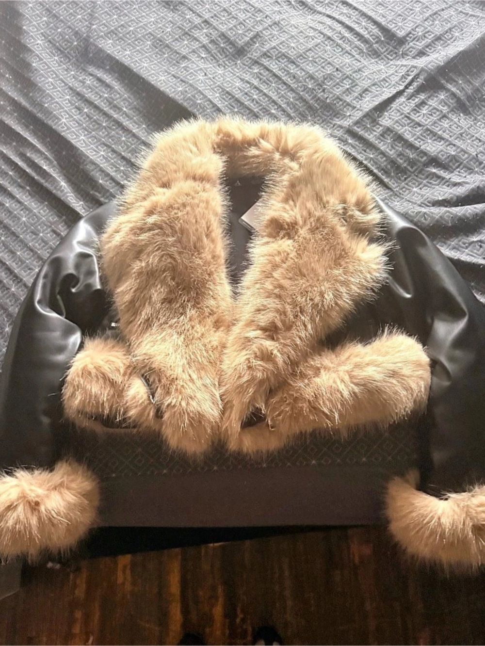 Faux Fur Trim Black Jacket